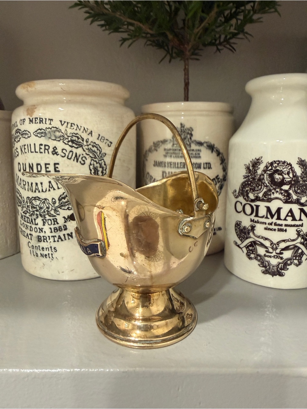 Vintage Brass Sugar Scuttle from England